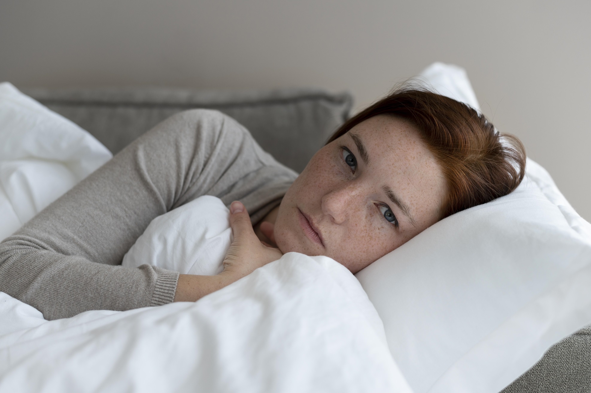 close up woman laying