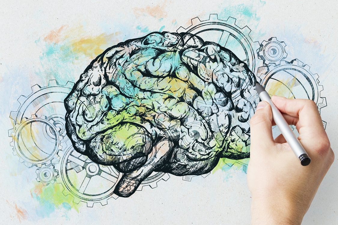 brain and gears illustration with hand drawing 2026