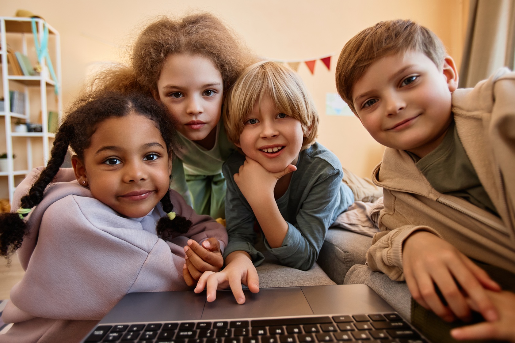 pov group of children looking at computer screen t 2026